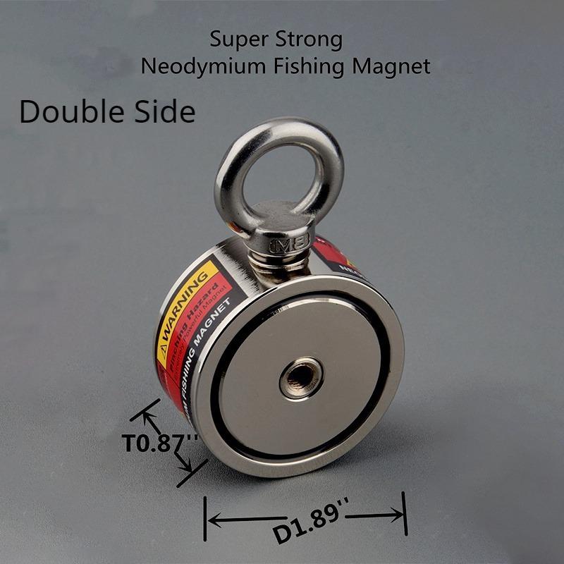 Powerful Fishing Magnet Set 3000lbs Rally Double Sided Salvage Magnet N52 Neodymium Magnet with Durable Cord For Fishing and Magnetic Salvage