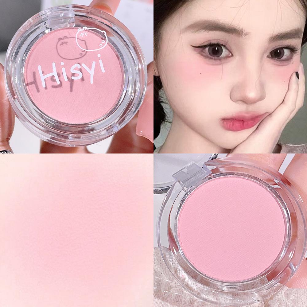 HISYI Single-Color Blush & Eyeshadow: Energetic, Natural Brightening with Fine Shimmer, Matte Highlighter, and Contour for Women.