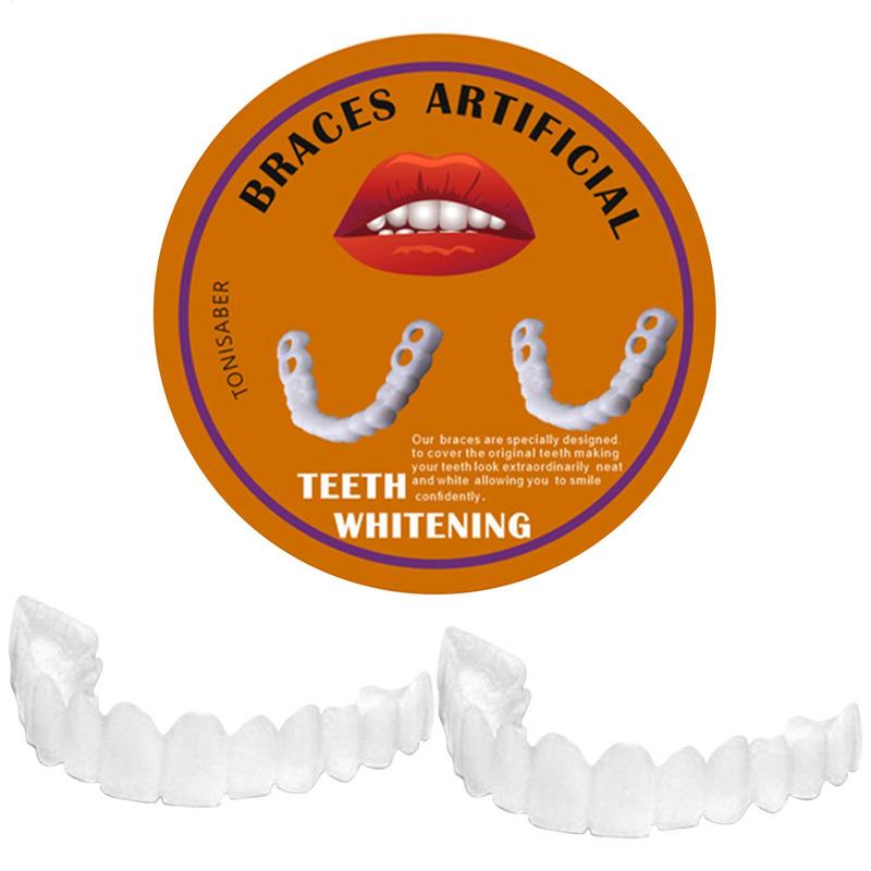 Hot Sell Teeth Veneers Snap On Tooth Cover Set Dentures Dental Veneers Snap On False Teeth Upper & Lower Imitation Teeth Braces