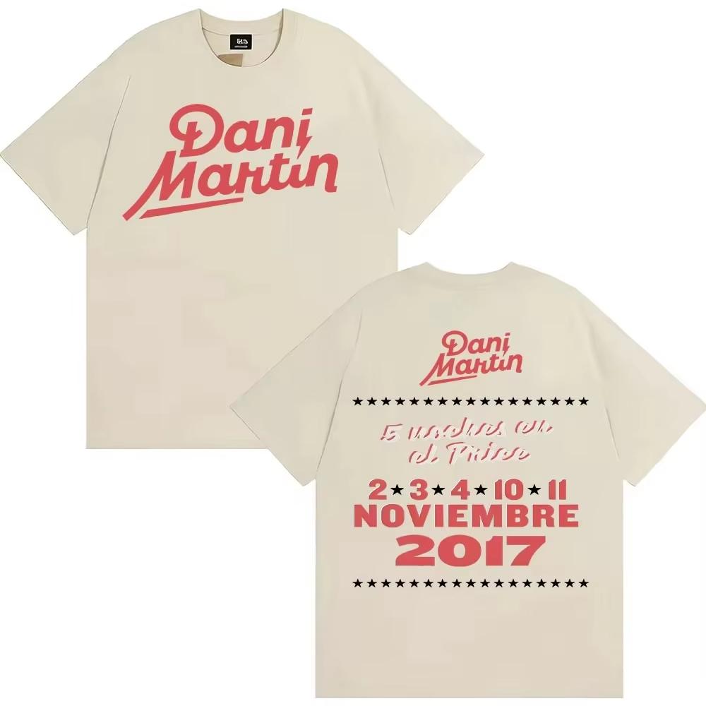 Rapper Dani Martin Noviembre Merch Tee Shirt Men Clothing Harajuku Gothic T Shirts Casual Pure Cotton High Quality Tshirts