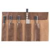 Leather Chef Knife Bag Portable Two-Layer Cowhide Knives Storage Roll Bag Kitchen Camping Cooking Knife Carry Case Pockets Pouch