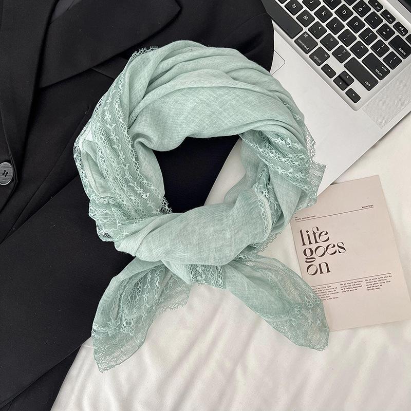 Silk scarf square scarf high-end fashion literary and artistic cotton and linen retro high-end thin multi-functional shawl scarf silk scarf