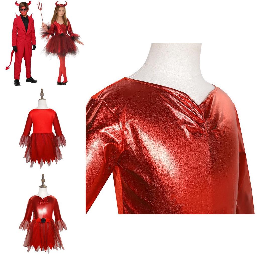 Halloween Red Bull Dämonenkostüm für Mädchen Weicher Polyesterstoff Europäischer und amerikanischer Stil Ideal für Cosplay und Kostümpartys