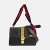 [Pre-Owned] Sylvie Gold Buckle Striped Webbing Thin Shoulder Strap Shoulder Crossbody Handbag Small - Good #1OOQPFT