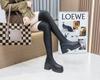 Fashion 10CM Big Size Cow Leather Stretch Over-the-knee Boots Platform Round Toe High Heels Winter Women Warm Thigh High Boots