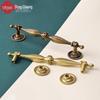 Solid Wood and Brass Retro-Style Cabinet & Wardrobe Handles