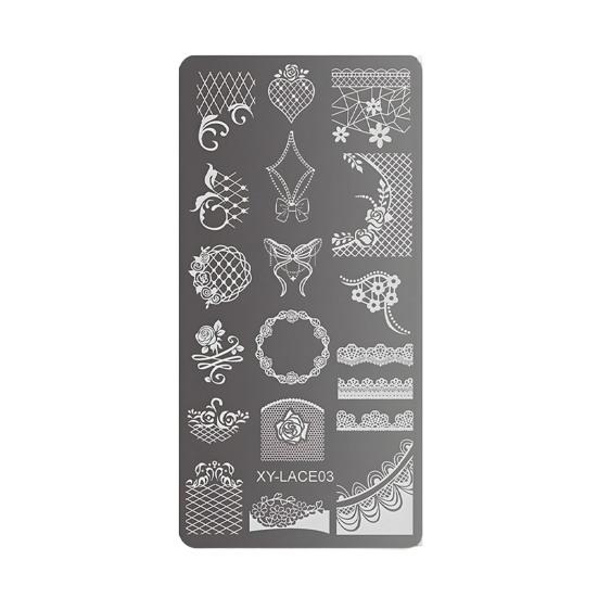 Stamping Plates Set Bows Flowers Lace Design Manicures Decoration Metal Plate Transfer Sweet Series Template