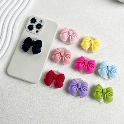 Koreański Uroczy Kolorowy Węzeł Uchwyt na Telefon Griptok Pierścień na Palec Wsparcie Dla Etui iPhone Samsung Gniazdo Grip Tok Uchwyt Prezent dla Dziewczyny