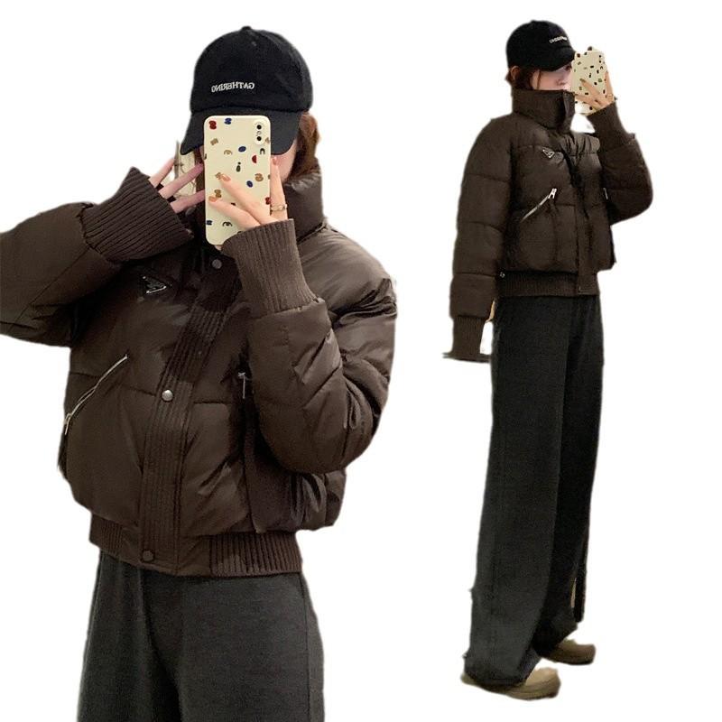 2025 Down Cotton Jacket Women's Loose Padded Jacket Warm Stand-up Collar Women's Autumn and Winter Short Thickened Cotton Jacket Women's Jacket