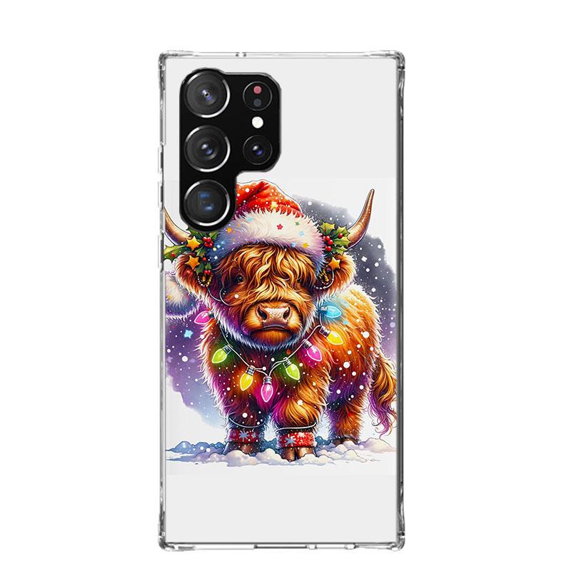 Cute Highland Cow Phone Case For Samsung Galaxy S25 Edge S24 S23 S22 S21 FE S20 Ultra S10 Plus + Art Customized Coque Capa Galax
