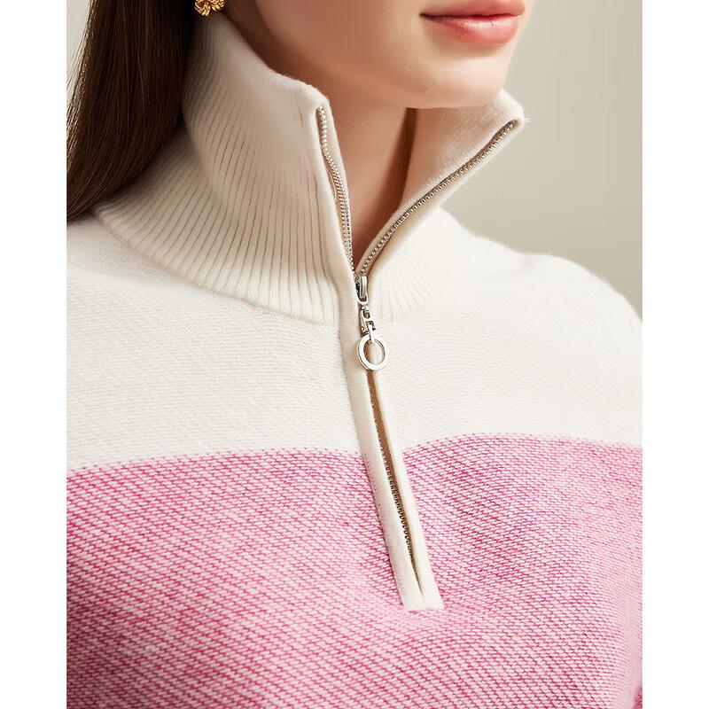 Zhaojun Women's Gradient Half-Zip Cashmere Sweater