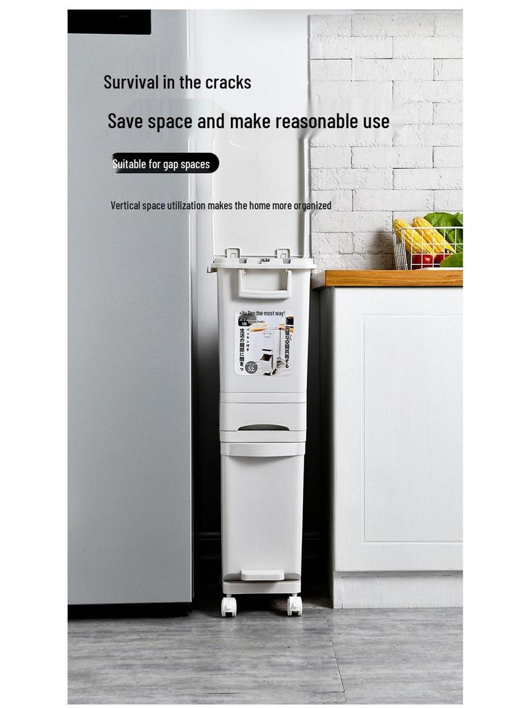 Luxurious Minimalist Dual Compartment Trash Can with Lid & Foot Pedal