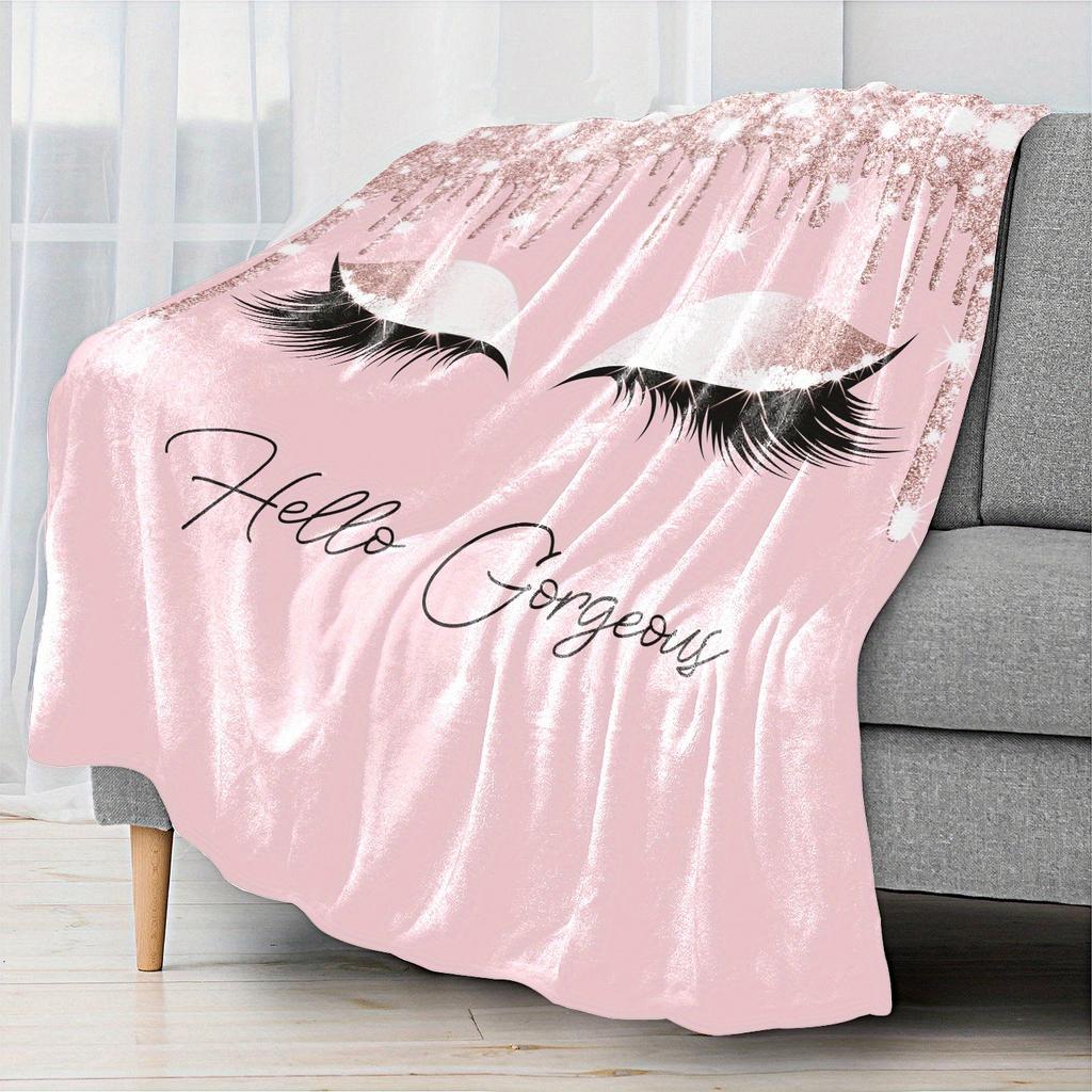 Eyelash Blanket Flannel Digital Print Blanket Warm Lunch Break Blanket Gift Blanket