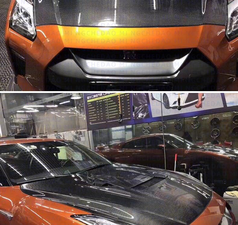 God of War GTR R35 Carbon Fiber Engine & Hood Cover (08-16) VARIS Style