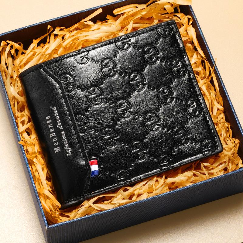 New Men'S Wallet Men'S Short Wallet Practical Youth Wallet Large Capacity Durable Wallet