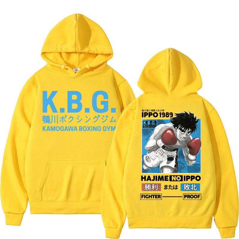 Anime Hajime No Ippo Graphic Hoodie Kamogawa Boxing Gym Manga Sportwear Makunouchi Takamura KGB Loose Fleece Pullover