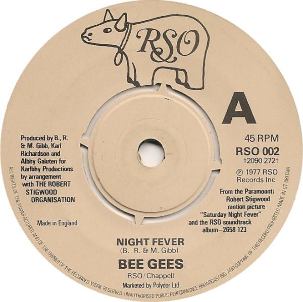 7inch Record BEE GEES - Night Fever RSO002 RSO 1978 UK Pop Used