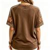 Women's Rugby Print T-Shirt with Short Sleeve and Neck for Casual Daily Wear
