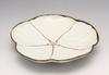 Kyoritsu Pottery White Plate, 18.8cm, Hasami-yaki Yukigama Flower Love Japanese Plate, Vermilion, 25813
