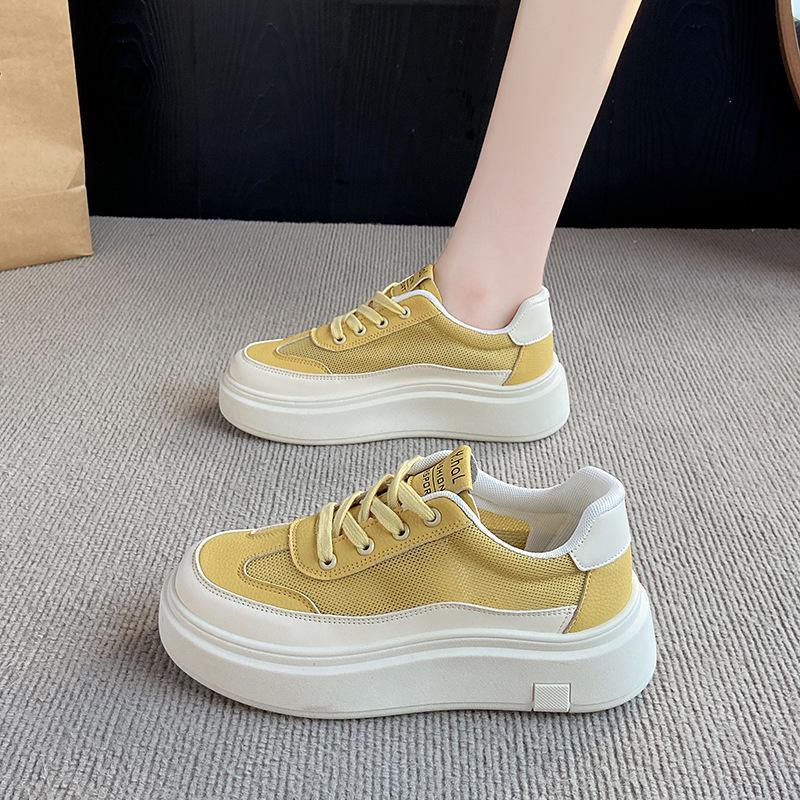 Versatile Breathable Little White Shoes 2025 Summer New Women's Shoes Shoes Popular Mesh Platform Casual Sports Shoes Board Shoes