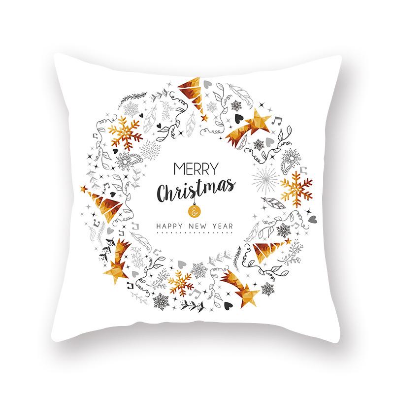 2024 New Christmas Golden Pillow Cover Sofa Car Office Seat Cushion  Bedroom Room  Year Home Decoration Holiday Gift