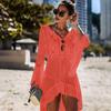 Women's Hollow Out Sun Shirt Flared Sleeve Beach Cover Up Bikini Outer Shirt Knitwear