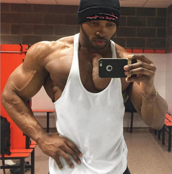 Muscleguys Bodybuilding Stringer Tank Tops Men Gym Clothing Fitness Sleeveless Shirt Cotton Racer Singlets Summer Plain Y Back Running Vest