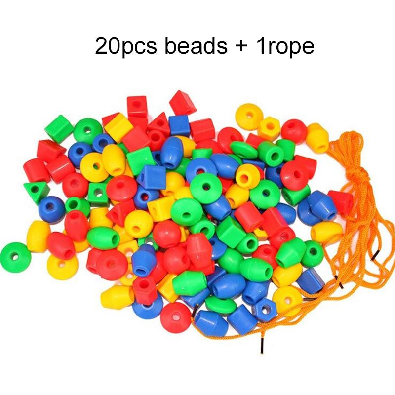 20~200PCS Beaded DIY Handmade Puzzle Wearing Beads Building Blocks Children Early Education Geometry Shape Bracelet Toy TMZ