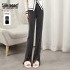 Women's High-Waisted Corduroy Slit Straight-Leg Casual Pants