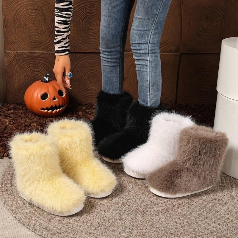 Flat heel warm short snow boots winter new fashion women's boots cotton shoes casual winter boots