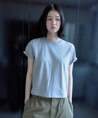 Loukeullaesig Lc Striped Baby Tee_Melange Gray [Lc262Ts05Mg]