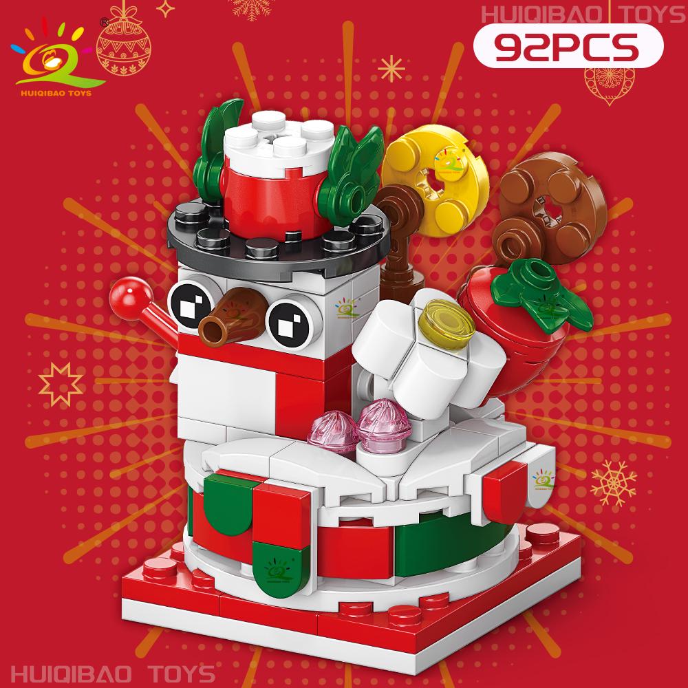 Non-Toxic Christmas 8In1 Santa Claus Tree Model Building Block Diy Elk Snowman Bricks Ornament Toys For Children Adult Gift