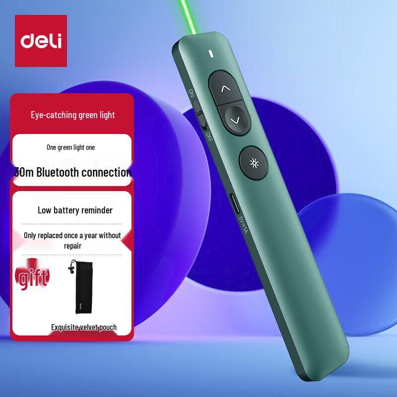 Deli Green Laser Presenter with Page Turner
