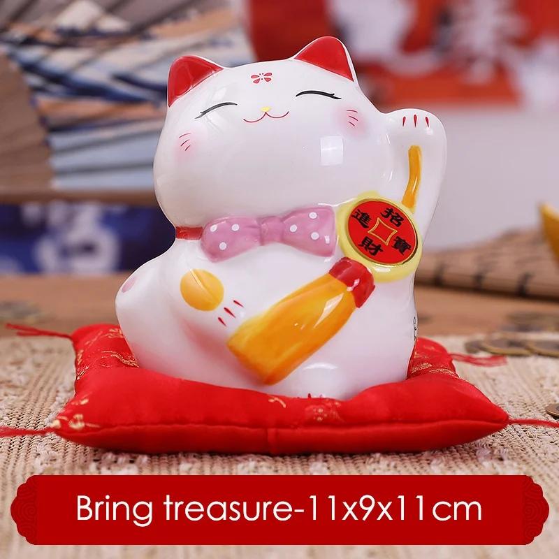 4,5 Inch Keramische Maneki Neko Gelukskat Spaarpot Muntpot Huisdecoratie Ornament FENG SHUI Beeldje