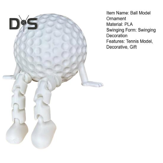 Tennis Model Ornament Golf Basketball Soccer Baseball Ball Figure Articulated Legs Display Model Office Desk Accessory