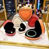 Solid-color Surface Jewelry Box Heart-shaped PU Leather Box Gift Packaging Box  Holiday Presents