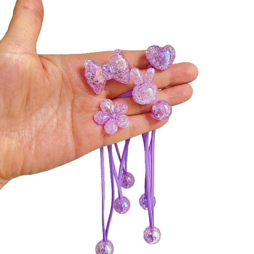 Girls' Cartoon Hair Ties - Colorful Jelly Candy Scrunchies, Elastic Rubber Bands for Kids and Babies, Cute Headwear Accessories.