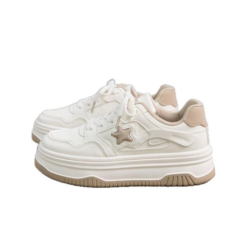 Thick-soled Color-matching Star Board Shoes Autumn New Versatile Lace-up Little White Shoes INS Trendy Student Casual Shoes