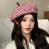 Versatile Duck Tongue Beret for Women's Fashion Sequin Big Head Painter Hat Korean Version Showing Face Small Octagonal Hat