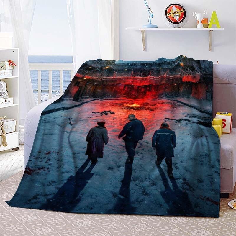 Heißer Film Stranger Things Deckenbezug Cartoon Flanelldecken für Betten Sofas Warmes Bettlaken Weiche Bettwäsche Zimmerdeko Fan-Geschenk