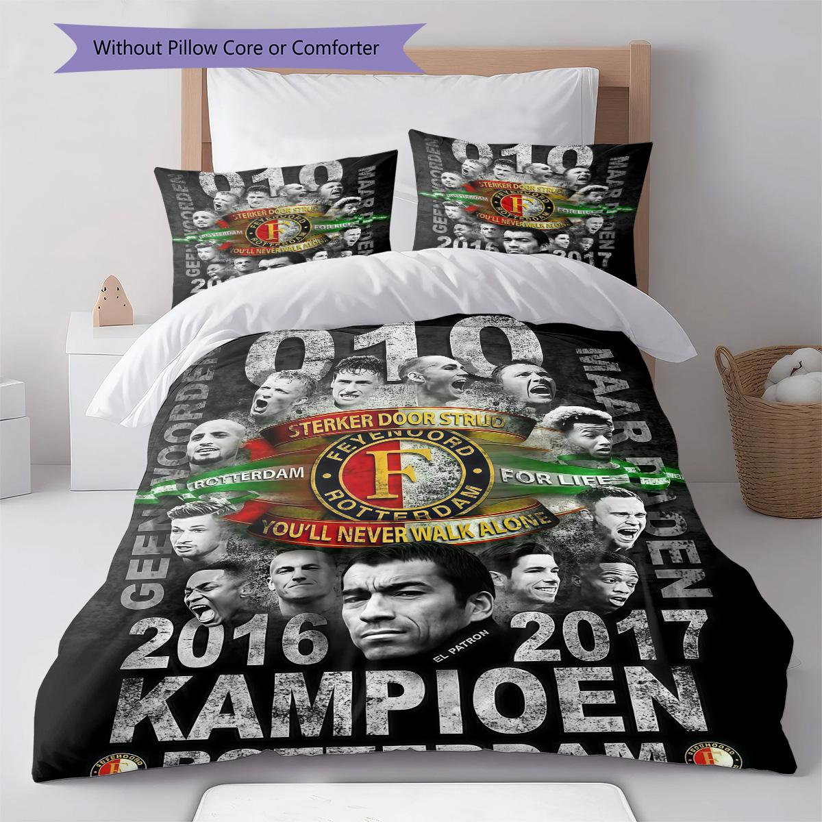 

Feyenoord Rotterdam RugPattern Bedding Quilt Set Quilt Cover Pillowcase Home Decoration Birthday Gift (1 * duvet cover + 2 * pillowcase, without core) 200x200cm