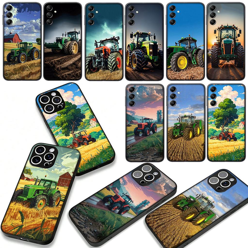 Farm Vehicle Tractor Wallpaper Phone Cover Case for Apple iPhone 16 15 14 Plus 13 12 Mini 17 Pro Max + 16E Air 16+ ProMax Casing