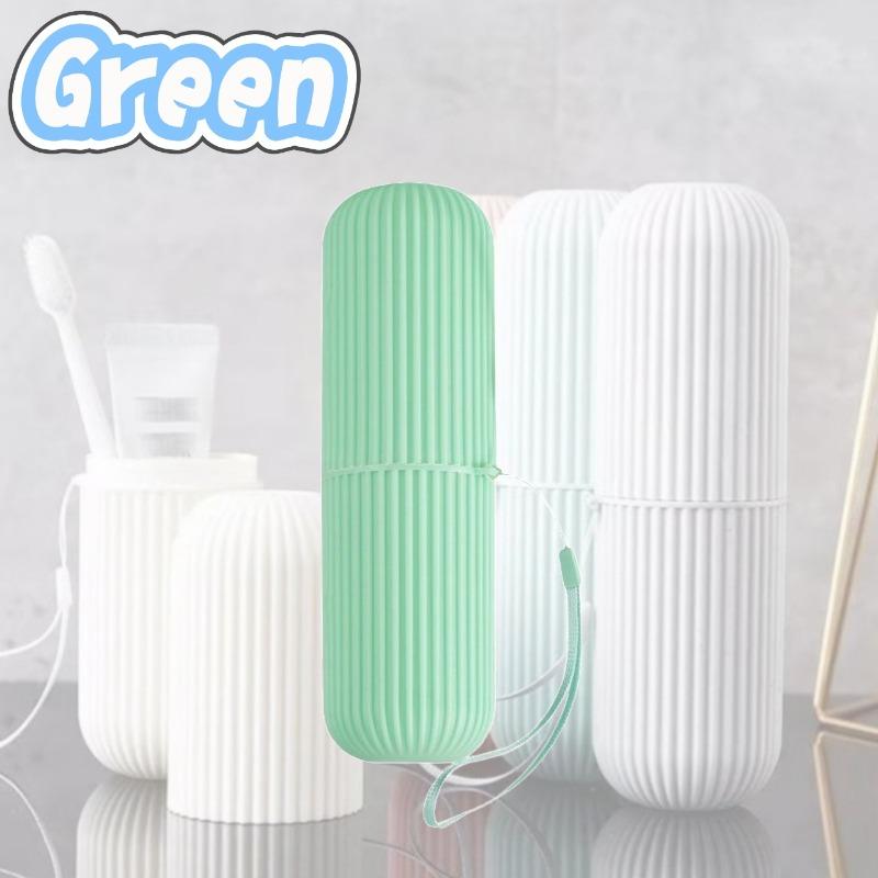 

Travel Toothbrush Storage Box Vertical Stripe Portable Mouthwash Cup Brushing Cup Toothware Box Toothpaste Storage Cartridge зелёный