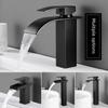Black Copper Core Waterfall Faucet for Bathroom Basin