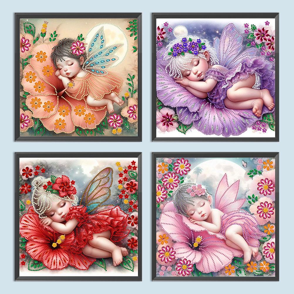 5D DIY Partial Special Shaped Drill Diamond Painting Kit Flower Fairy Decoration