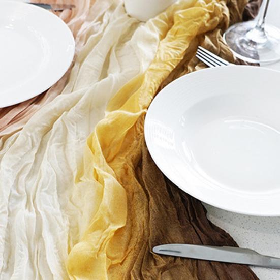 6Ft Cheesecloth Table Runner Bohemian Table Runner Farmhouse Table Runner for Wedding Holiday Birthday Bridal Shower Party