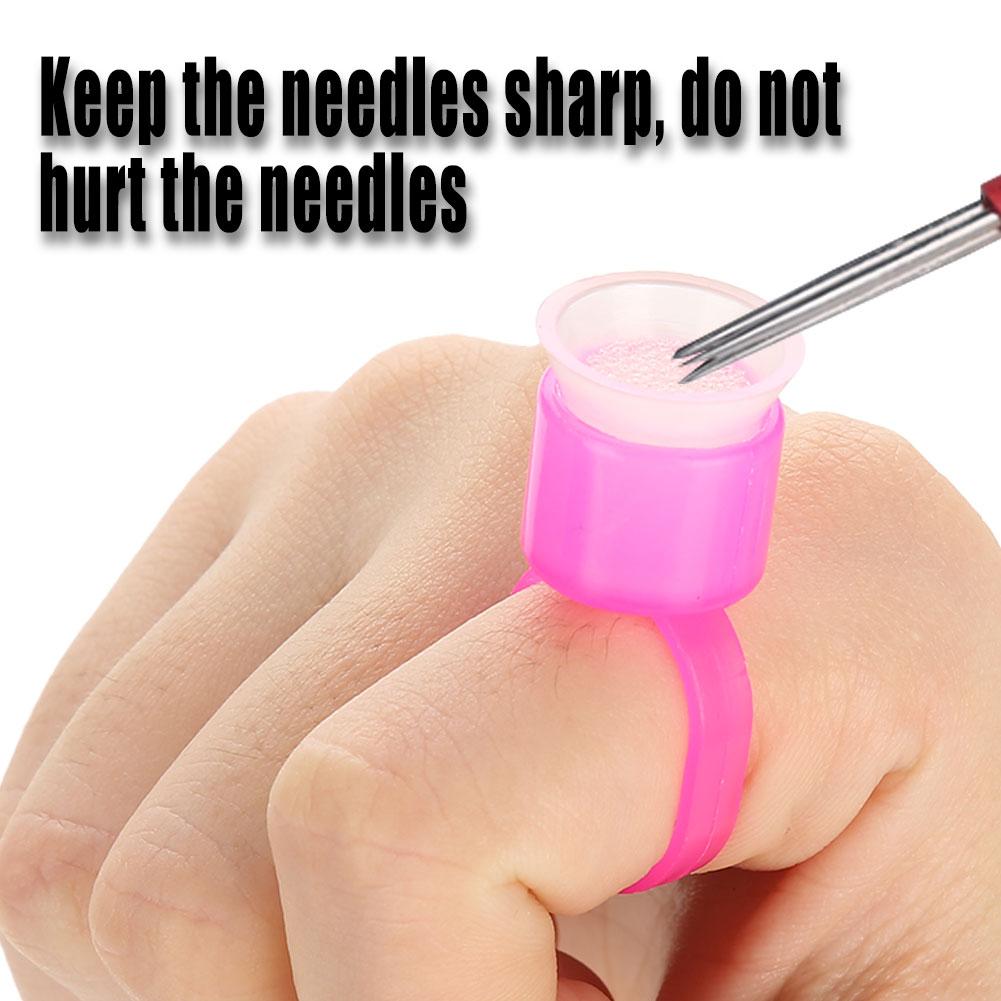 

100Pcsset Disposable Tattoo Ink Ring Cups With Sponge Pigment Holder Permanent Makeup Red красный