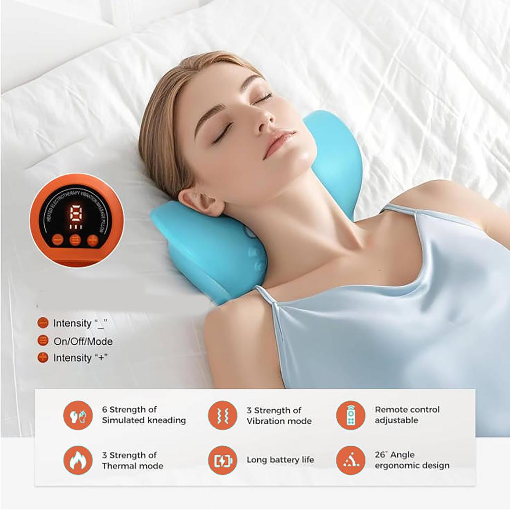 Multifunctional Shoulder And Neck Massager Massage Pillow Portable Household Electric Kneading Neck  Hot Compress