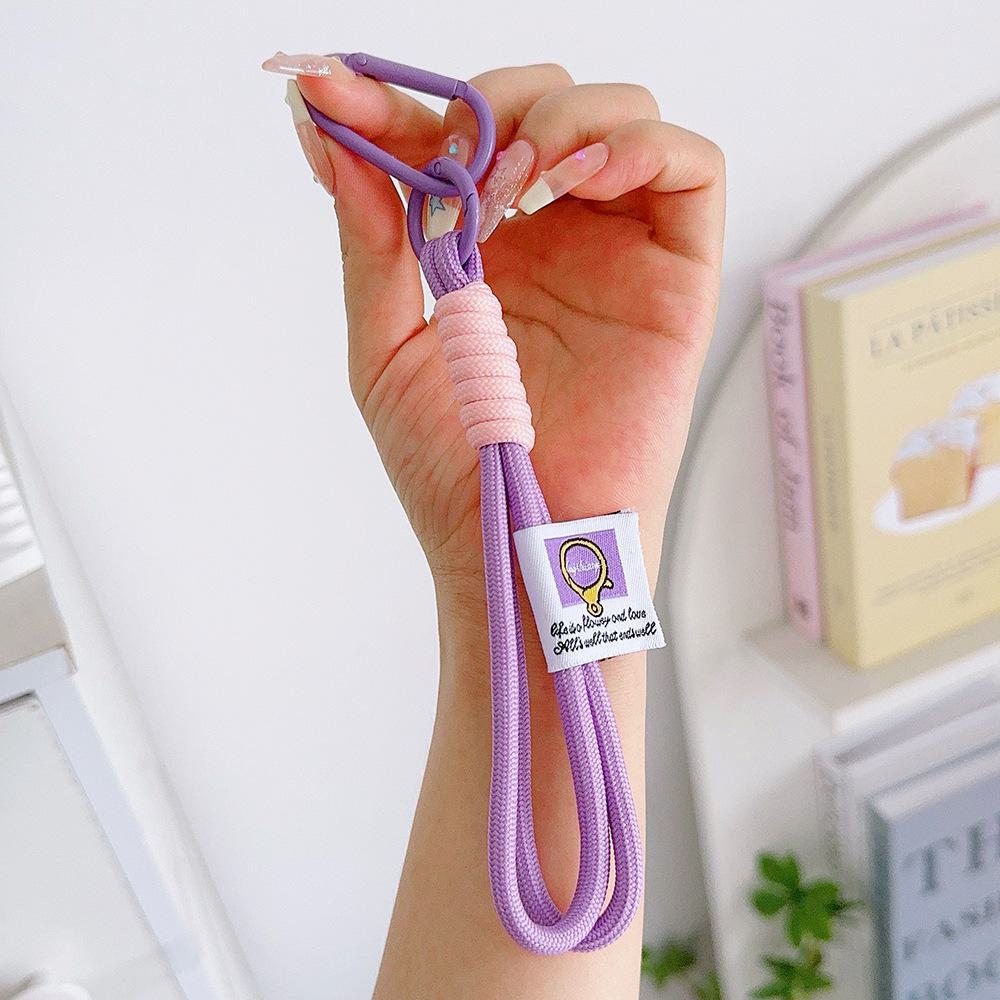 Double Rope Nylon Braided Keychain for Mountaineering, Couple Mobile Phone Rope Bag Pendant.