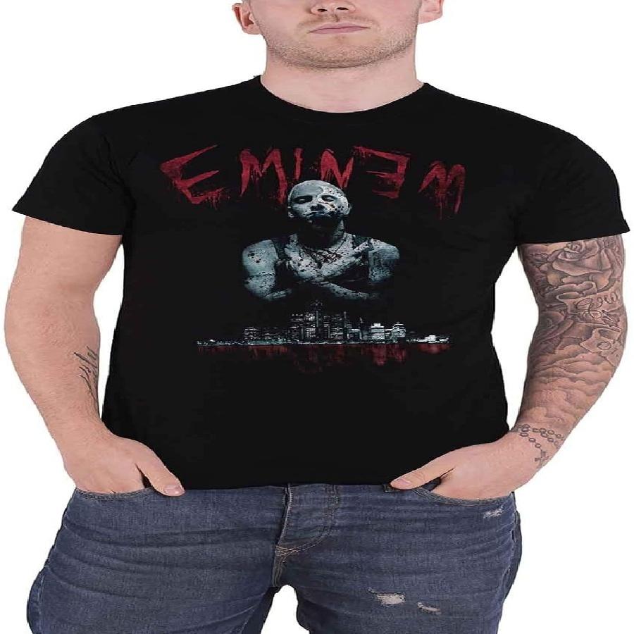 Eminem Men's Bloody Horror Slim Fit T-Shirt Medium Black
